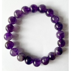Bracelet Amethyst Round Bead